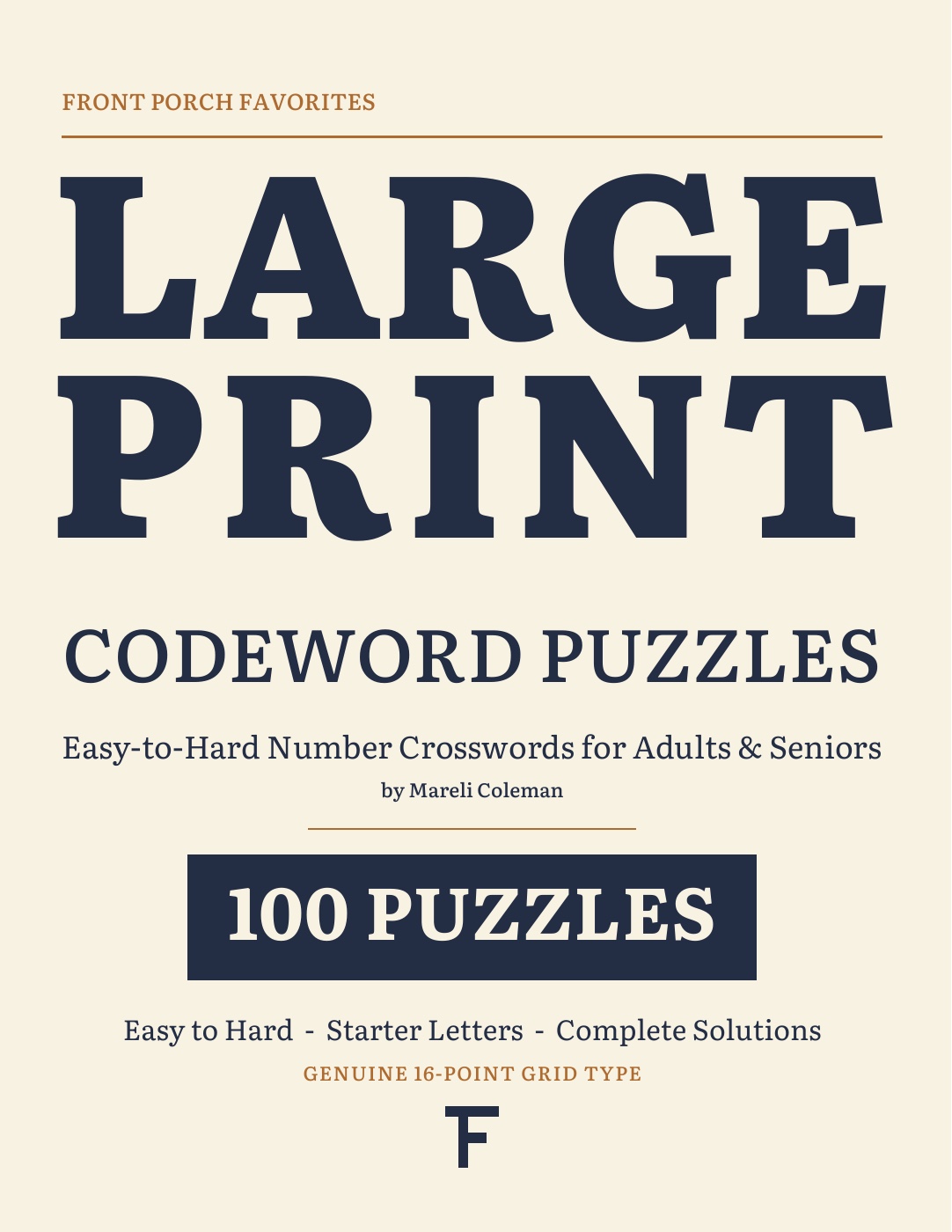 Front cover of Large Print Codeword Puzzles: Easy-to-Hard Number Crosswords