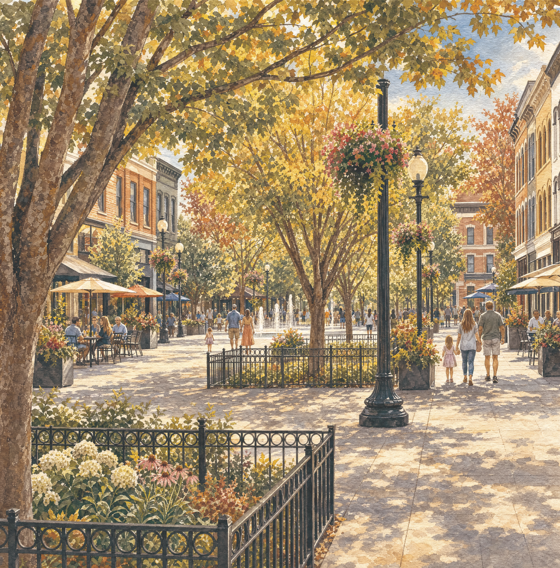 Interior preview page 13 from This Is Knoxville showing the Market Square illustration.