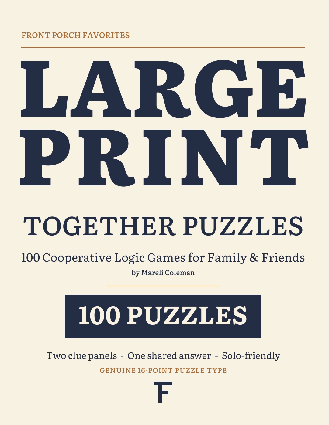 Front cover of Large Print Together Puzzles: 100 Cooperative Logic Games
